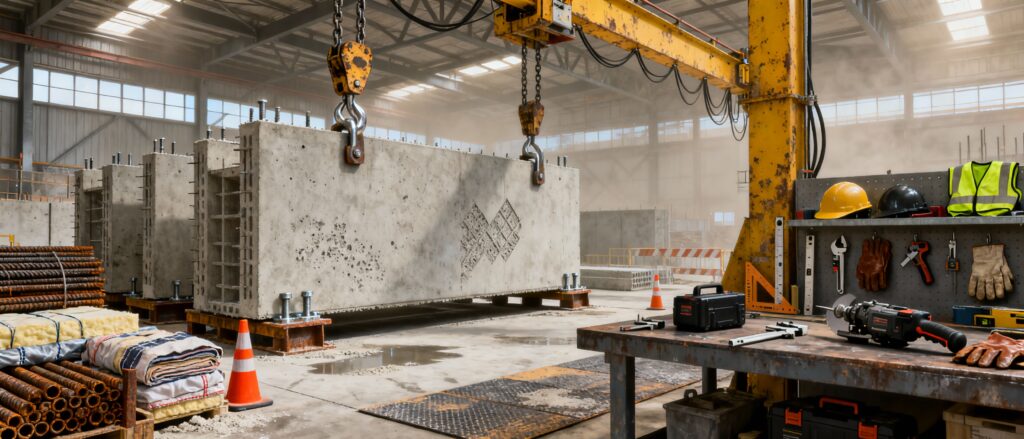 Treballs de fabricació i muntatge d'elements prefabricats. 20h