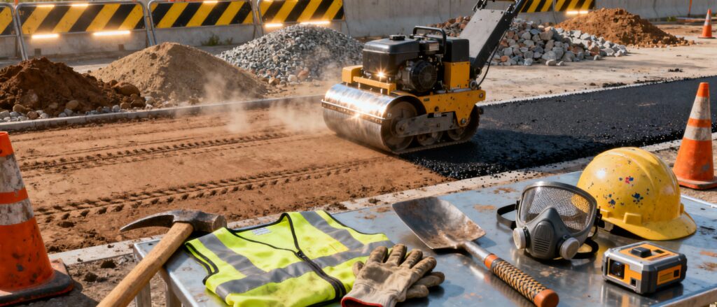 Treballs d'estabilització d'esplanades i estesa de ferms 20h
