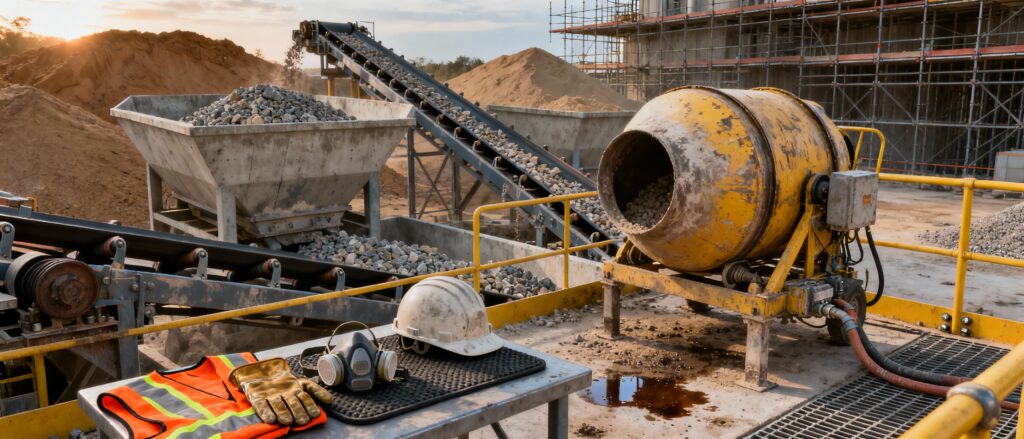 Operari d'instal·lacions temporals d'obra i auxiliars: plantes d'aglomerat, de formigó, de trituració i classificació d'àrids 6h